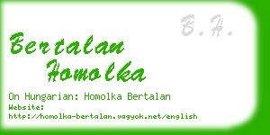 bertalan homolka business card